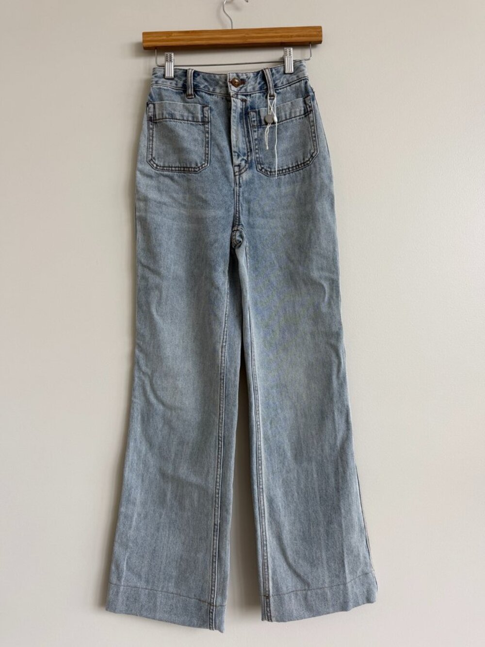 Zimmermann Raie High Rise Cropped Flare Jeans Faded Blue Size 26